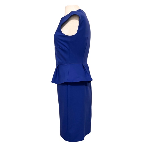 French Connection Sz 8 Royal Blue Sheath Sleeveless Peplum Professional Office - Picture 4 of 12